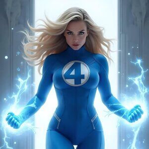 Sue Storm Fantastic Four 4 vinyl coated canvas Fabric Poster